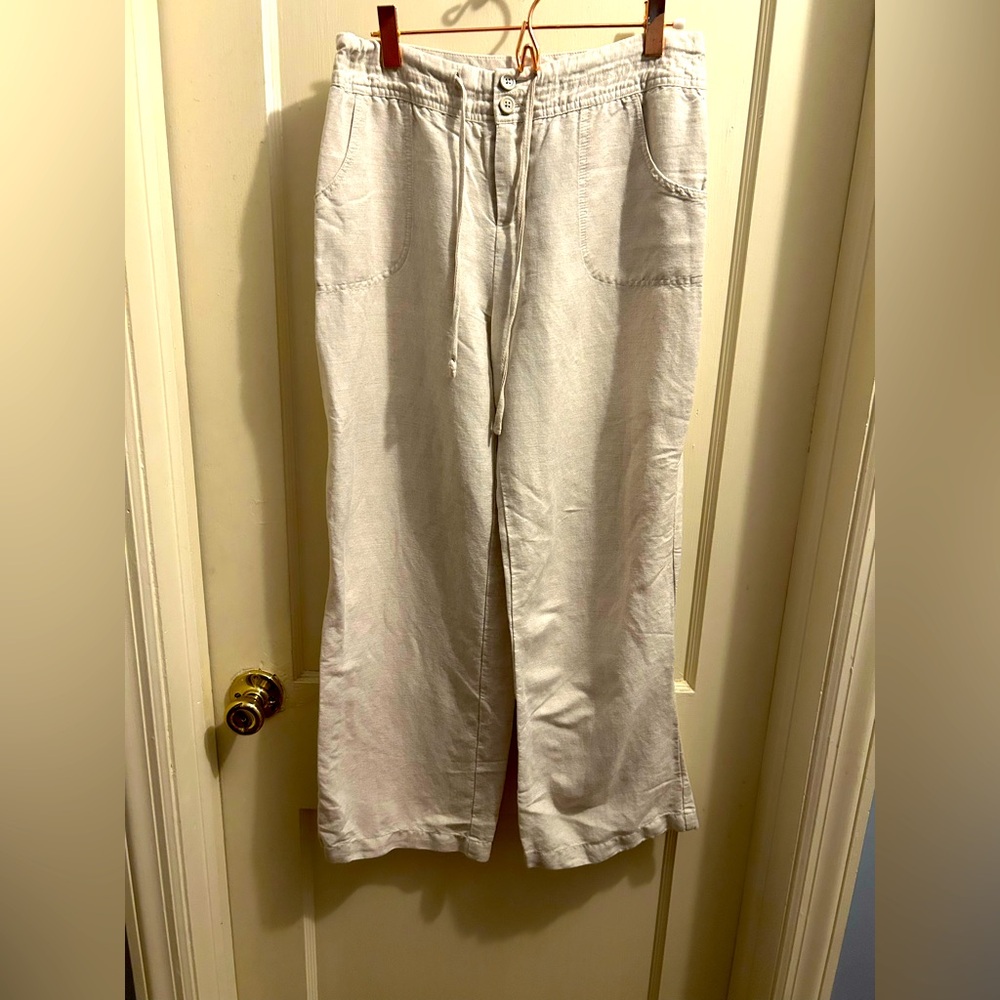 Coldwater Creek wide leg linen blend pant. Coastal chic. Size‎ 8p